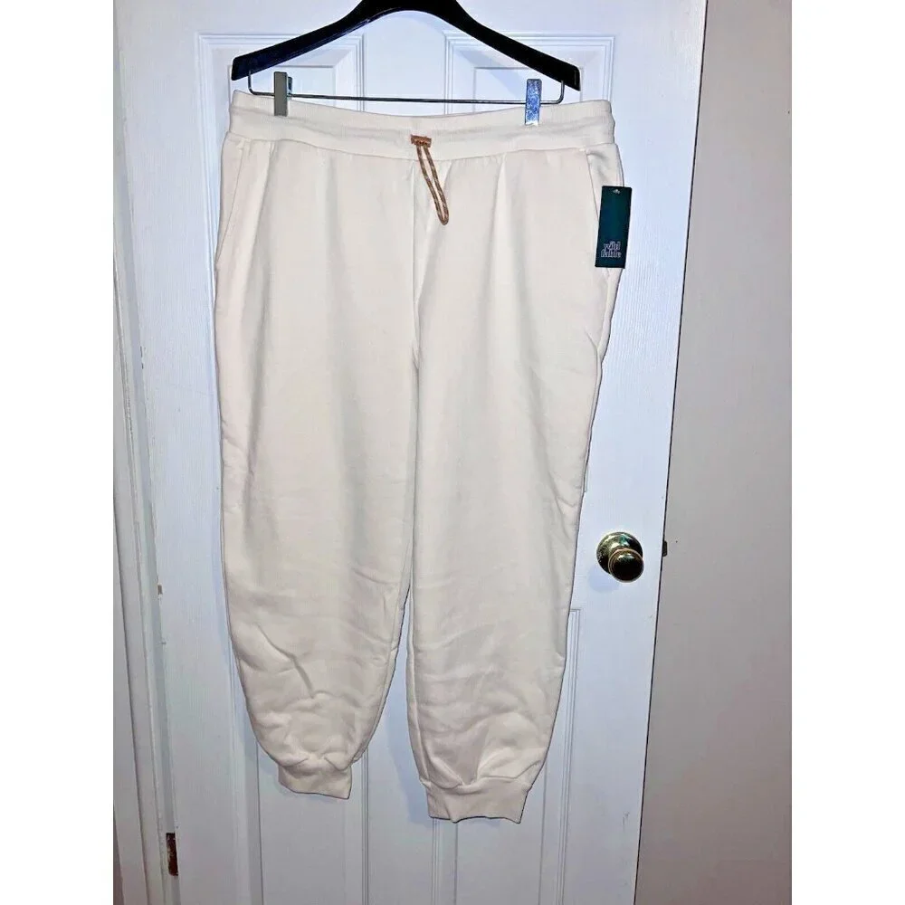 NWT WILD FABLE Womens Cream Sweatpants Elastic Drawstring Waist Pockets
